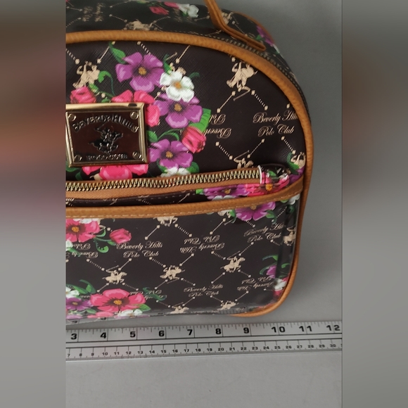 Cosmetic Bags Beverly Hills Polo Club brown Floral 2 Pieces Zipper New - Picture 6 of 9